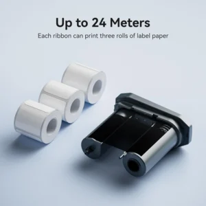 NIIMBOT Black M2 Labeling Ribbon, Replacement Refill Tapes