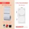 NIIMBOT B1/ B21/ B3S/ B4 50X50MM-50 TRANSPARENT ROUND LABELS