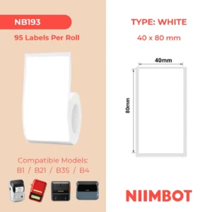 NIIMBOT B1 B21 B3S B4 40X80MM -95 WHITE  LABELS