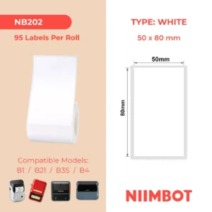 NIIMBOT B1 B21 B3S B4 50X80MM – 95 WHITE LABELS