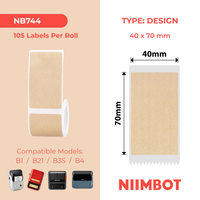 NIIMBOT B1 B21 B3S B4 40X70MM -105 KRAFT LABELS