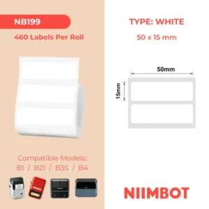 NIIMBOT B1 B21 B3S B4 50X15MM/2R -460 WHITE LABELS