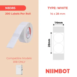 NIIMBOT B18 N1 14x28mm White Round Labels