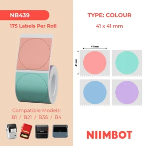 NIIMBOT 41x41mm Multi-Color Round Labels