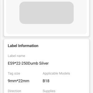 NIIMBOT B18 N1 9X22MM-250 SILVER LABELS